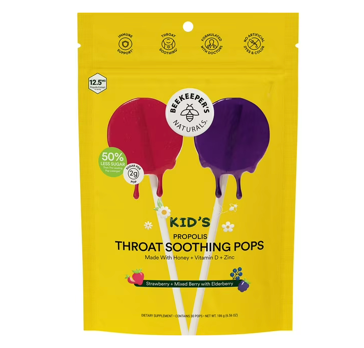 4+ 비키퍼스 천연 프로폴리스 인후통 롤리팝 30개