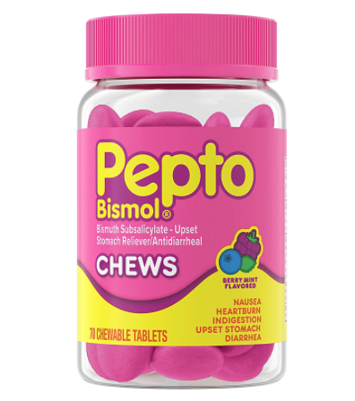 12+ P&G 펩토 비스몰 구토•속쓰림•소화불량•복통•설사 츄 (카라멜) 70정