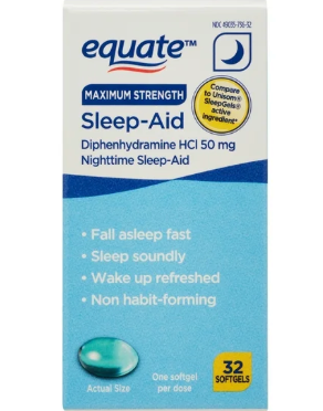 12+ 이퀘이트 슬립에이드 디펜하이드라민 50mg 수면유도 32 액정 2개 (64정)