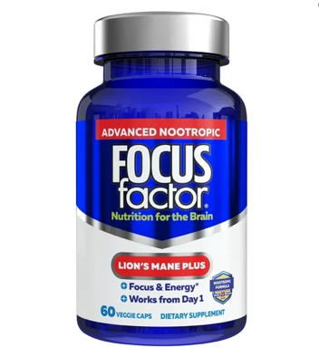 포커스팩터 누트로픽 사자갈기버섯 + 집중력•에너지 향상 60정