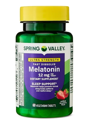 스프링밸리 약물-프리 멜라토닌 12mg 수면유도 츄어블 60정