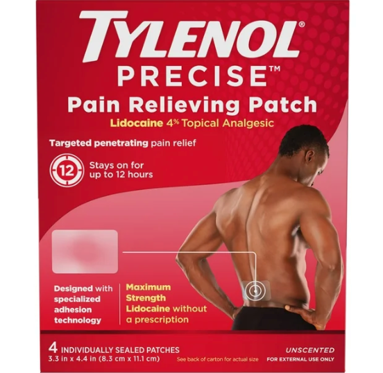 타이레놀 프리사이즈 리도카인 4% 무향 12시간 통증완화 파스 4매