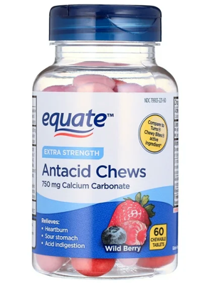 12+ 이퀘이트 탄산칼슘 750mg 위산중화 츄이바이트 60정