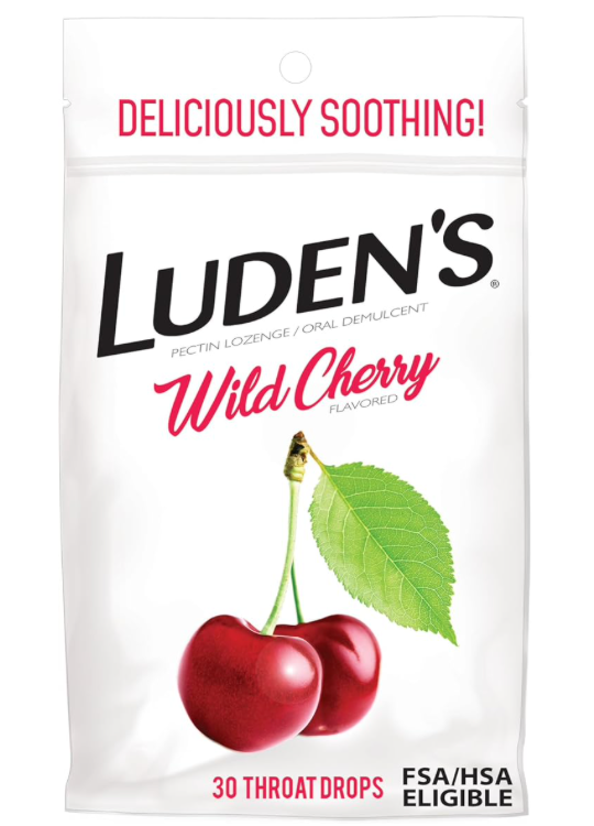 3+ 루덴스 멘톨-프리 인후통 와일드 체리맛 목캔디 30정 6개 (180정)