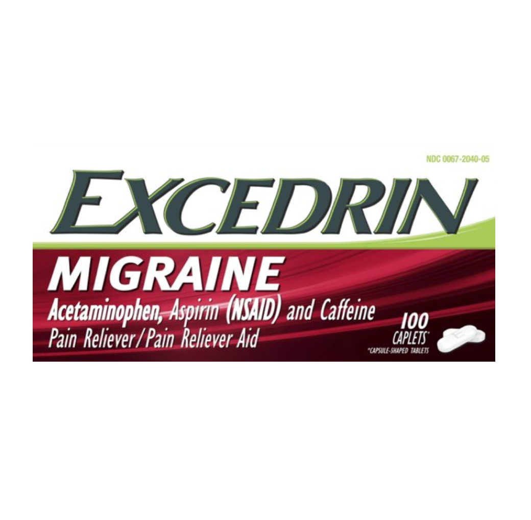 엑시드린 편두통 아세트아미노펜 250mg + 아스피린 250mg + 카페인 65mg 100정
