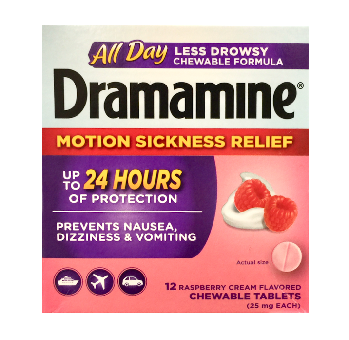 드라마민 레스 드라우지 메클리진 25mg 라즈베리 크림맛 츄어블 12정