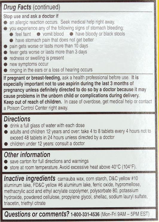 바이엘 아스피린 81mg 400정