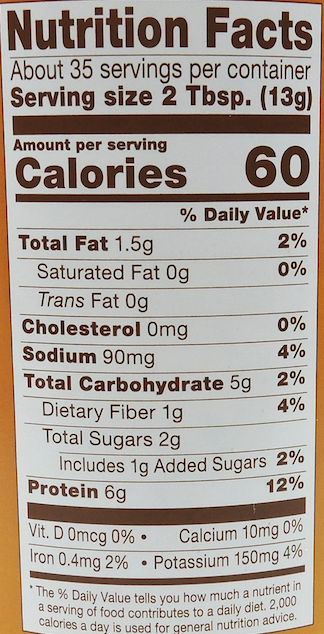 피비투 PB2 Non-GMO 글루텐-프리 90% 무지방 땅콩버터 가루 454g