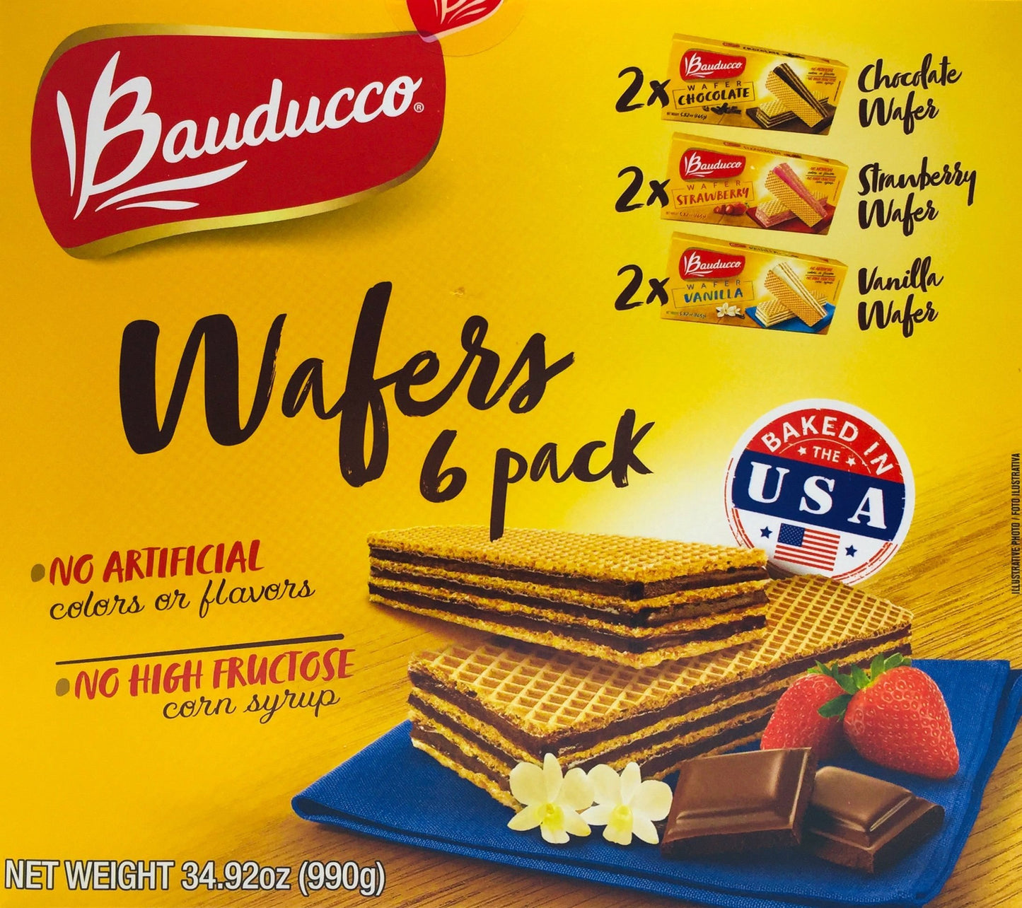 바우두코 Bauducco 웨하스 3가지맛 6팩 (990g)