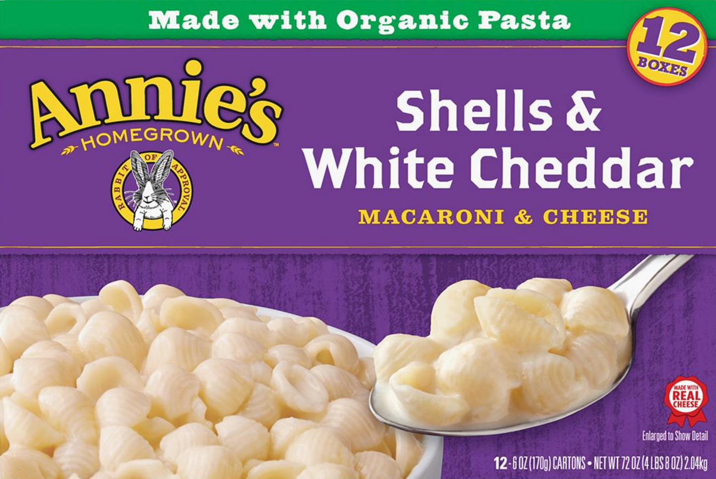 애니스 Annie's 유기농/Non-GMO 쉘 화이트 체다 맥앤치즈 170g 12팩 (2.04kg)