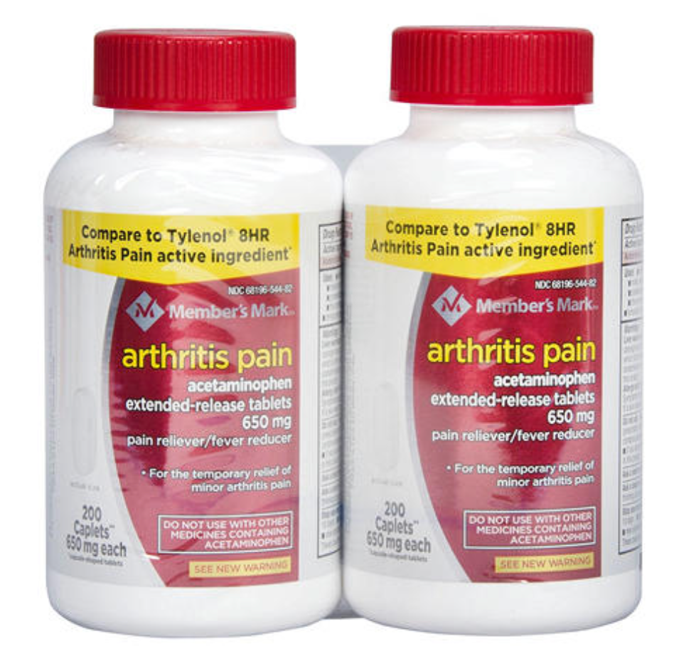 멤버스마크 아세트아미노펜 650mg 8시간 서방형 200정 2병 (400정)