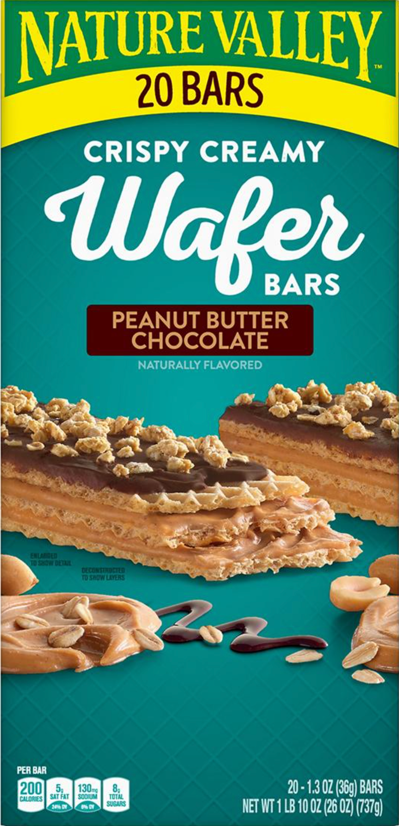 네이처밸리 Nature Valley 땅콩 버터 초콜렛 와퍼 바 20ct (737g)