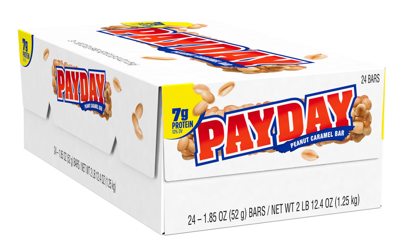 허쉬 페이데이 글루텐-프리 땅콩카라멜 초코렛바 24ct (1.25kg)