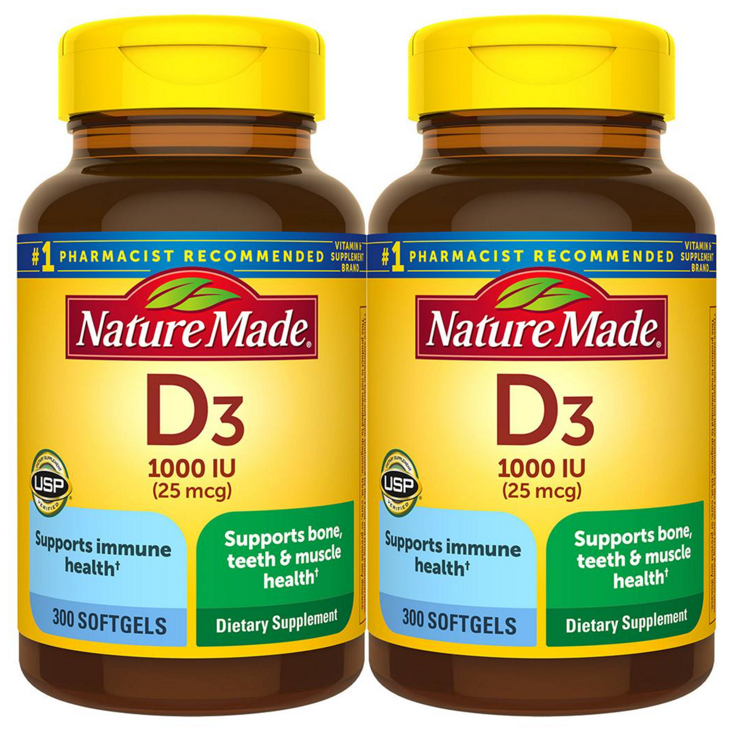 네이처메이드 비타민 D3 1000 IU 300+300 액정 (600정)
