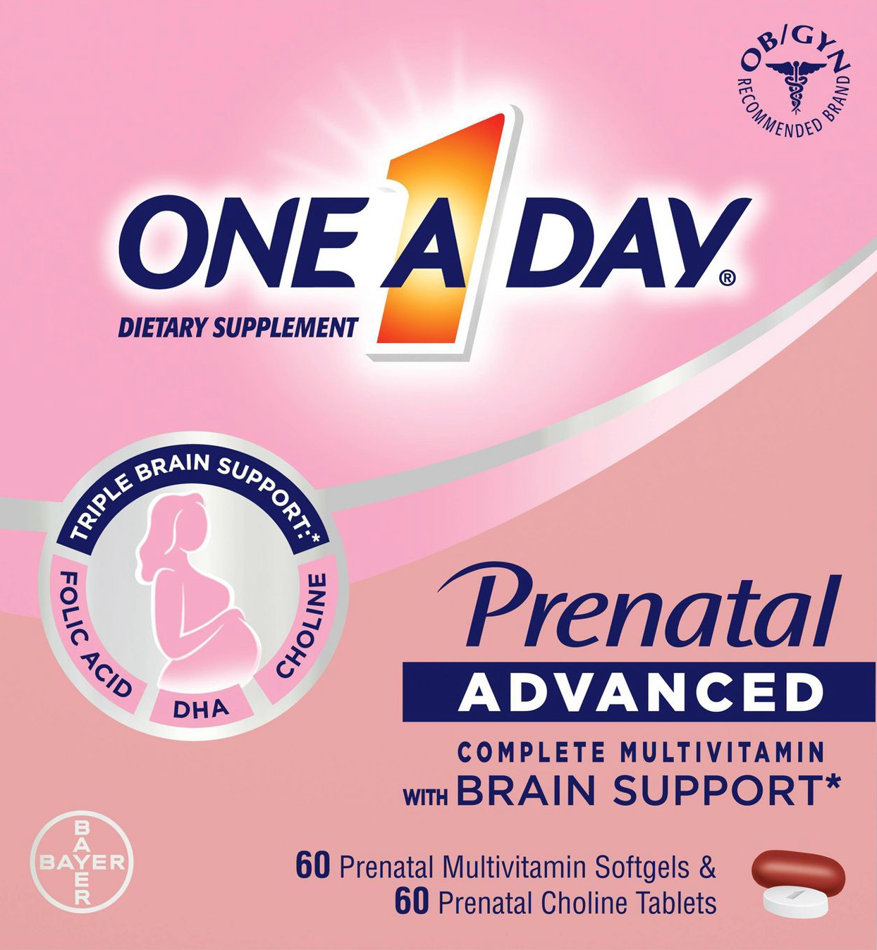 바이엘 원어데이 프레나탈 어드밴스드 멀티 with 브레인 서포트 60일