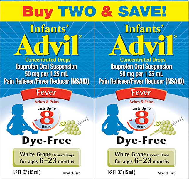 0+ 글락소스미스클라인 GSK 애드빌 인펀트 무색소 아이부프로펜 50mg 시럽 15ml 2병 (30ml)