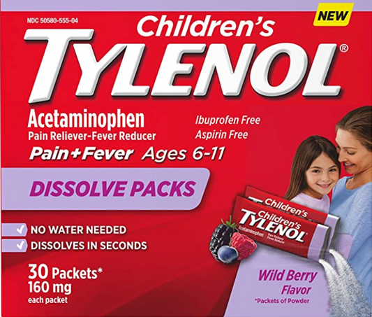 6+ 타이레놀 Tylenol 칠드런 아세트아미노펜 160mg 분말 30포