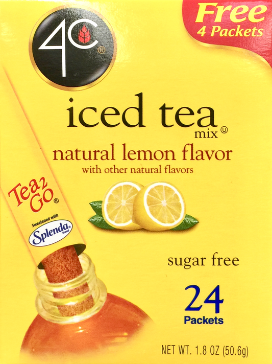 4C 무설탕 레몬 아이스티 믹스 500ml 24ct (50g)