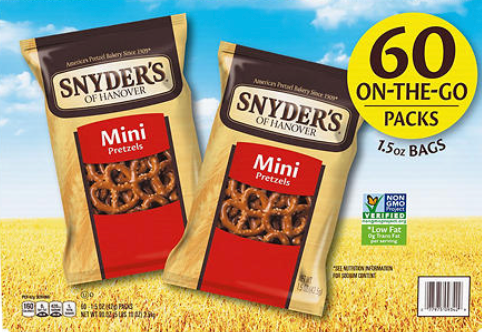 스나이더 Snyder's Non-GMO 미니 프레즐 42g 60팩 (2.5kg)