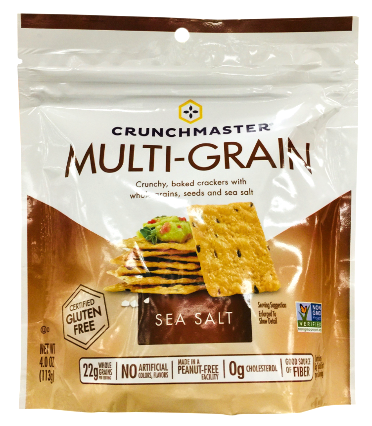 크런치마스터 Crunchmaster Non-GMO 슈가/글루텐-프리 멀티그레인 시솔트 113g