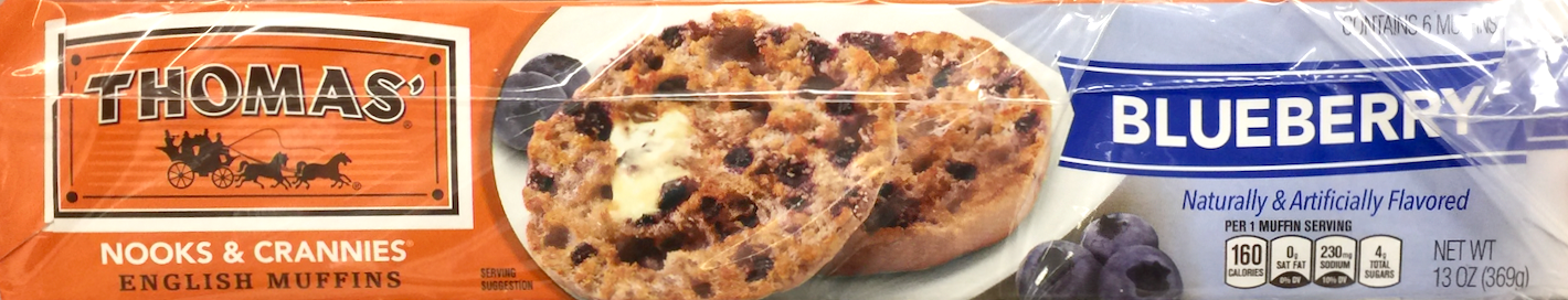 토마스 Thomas 블루베리 잉글리시 머핀 6pc (340g)