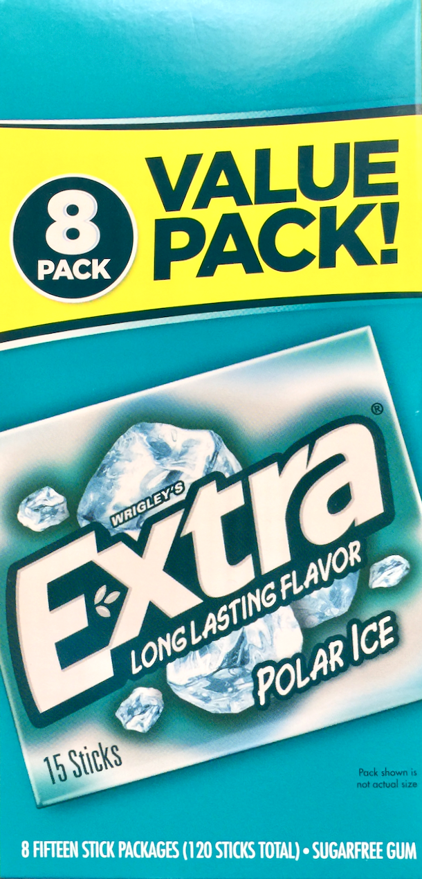 위글리 Wrigley's 엑스트라 폴라 아이스 무설탕 껌 8팩 (120pc)