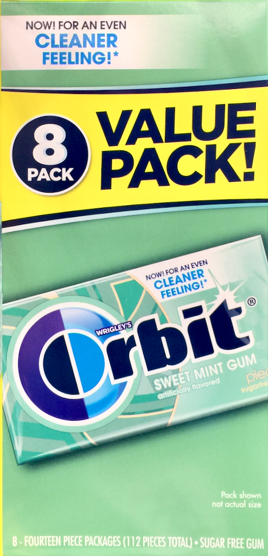 오빗 Orbit 스위트 민트 무설탕 껌 8ct (112pc) *ADA 승인*