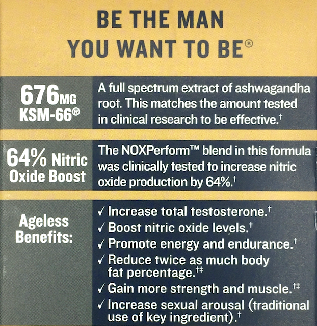 에이지리스매일 Ageless Male 맥스 테스토스테론 부스터 120정