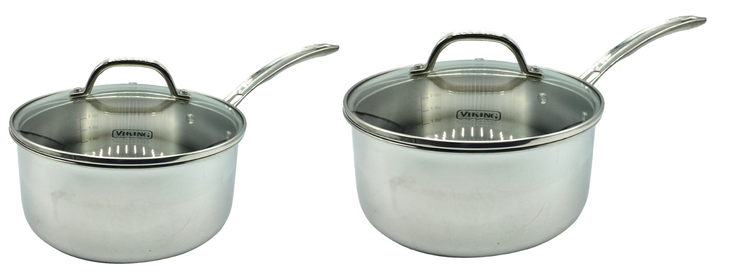 바이킹 Viking 18/8 3중 스텐레스 인덕션 소스팬 2.25 & 3Qt