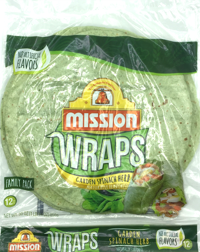 미션 Mission 랩 가든 스피니치 허브 토틸라 12ct (850g)
