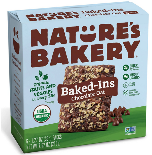 네이처스베이커리 Nature's Bakery 유기농/Non-GMO 초콜렛 귀리 스낵바 6ct 2팩 (432g)