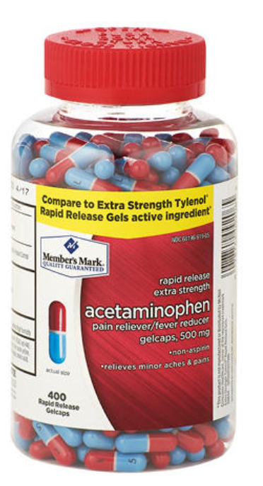 멤버스마크 아세트아미노펜 500mg 속방형 젤캡 400정