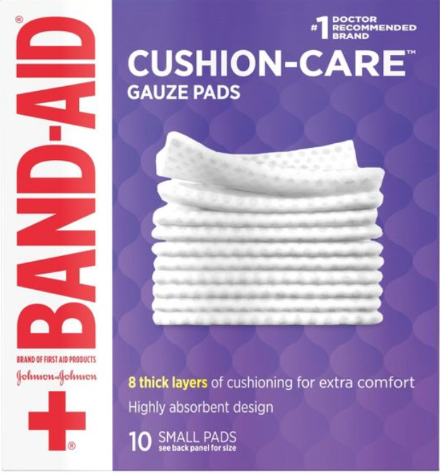 밴드에이드 Bandaid 쿠션-케어 멸균 거즈 패드 10 x 10cm 10매
