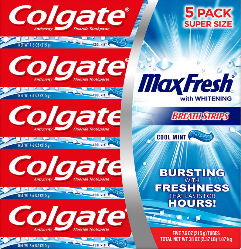 2+ 콜게이트 Colgate 맥스후레시 쿨민트 치약 215g 5개 (1.07kg) *구취제거/미백*
