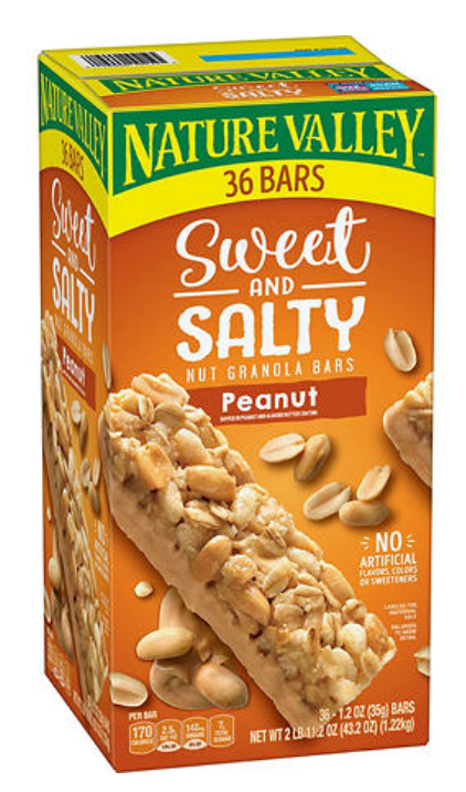 네이처밸리 Nature Valley 스위트 & 솔티 땅콩 그래놀라바 36ct (1.22kg)