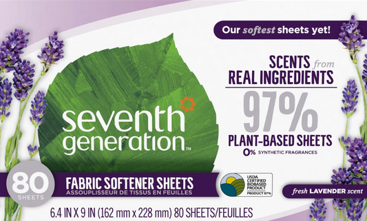 세븐스제너레이션 7th Generation 라벤더 97% 식물성 건조기 시트 80매 2팩 (160매)