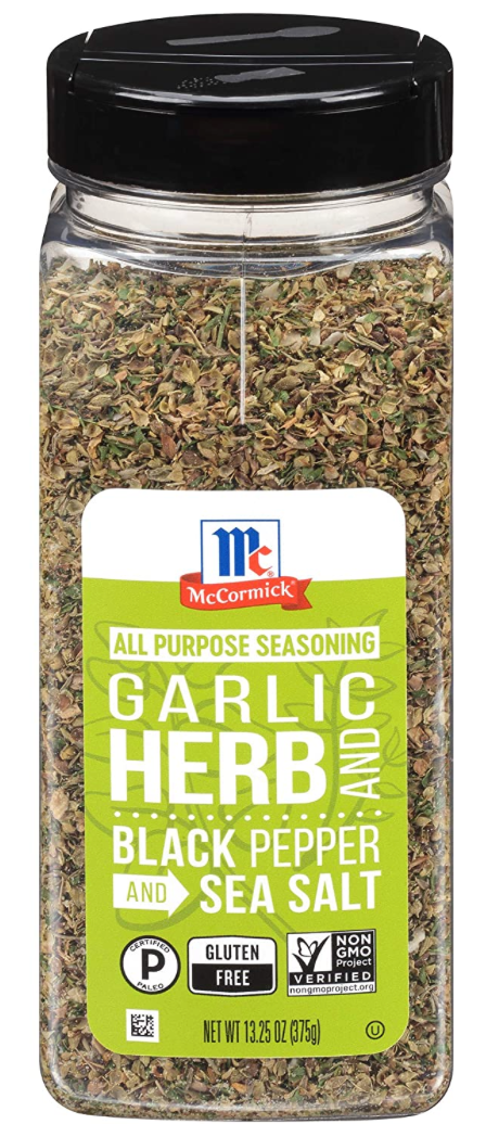 맥코믹 McCormick Non-GMO 슈가/글루텐-프리 0칼로리 올퍼포스시즈닝 (만능조미료) ft. 갈릭•허브•후추 375g