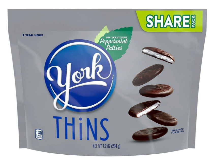 허쉬 요크 글루텐-프리 다크초콜렛 페퍼민트 패티 씬즈 204g