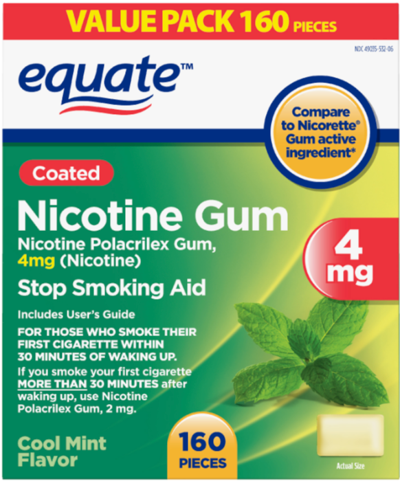 이퀘이트 니코틴 4mg 무설탕 금연 껌 쿨민트맛 160정 *FDA 인증*