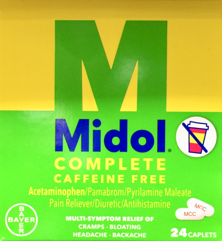 바이엘 미돌 컴플릿 아스피린/카페인-프리 월경 증상 완화 24정 2개 (48정)