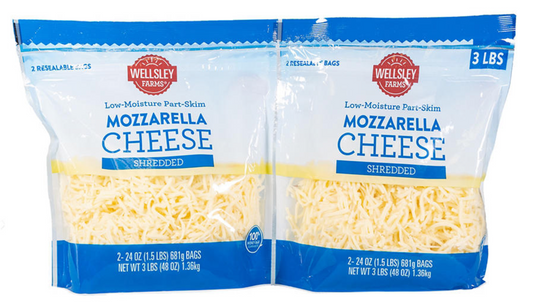 웰슬리팜 Wellsley Farms 부분탈지 슈레드 모짜렐라 치즈 1.36kg 2ct (2.72kg)