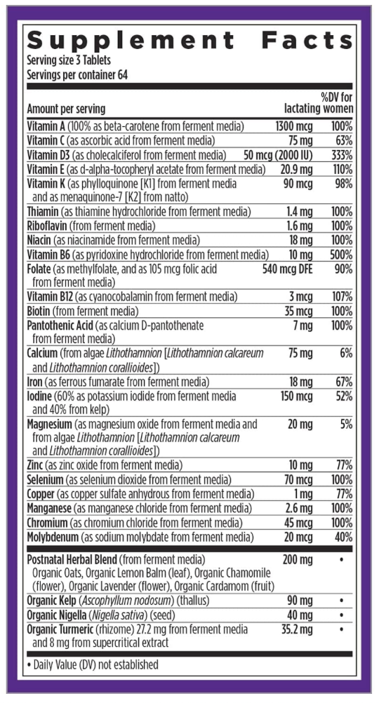 뉴챕터 NewChapter 포스트나탈 퍼펙트 산후 *발효* 종합비타민 192정