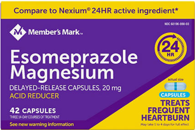 멤버스마크 에소메프라졸 마그네슘 20mg 위산억제•제산제 14정 3병 (42정)
