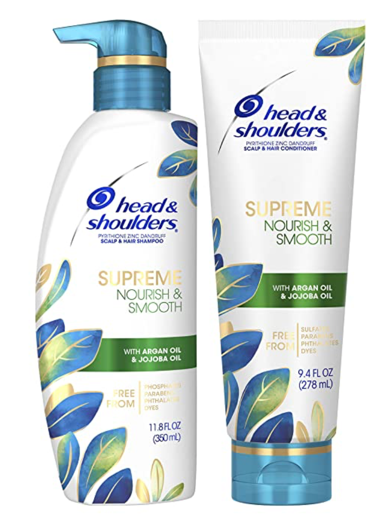 P&G 헤드앤숄더 파라벤/프탈레이트/황산-프리 수프림 너리시앤스무드 비듬방지 샴푸 350ml + 컨디셔너 278ml