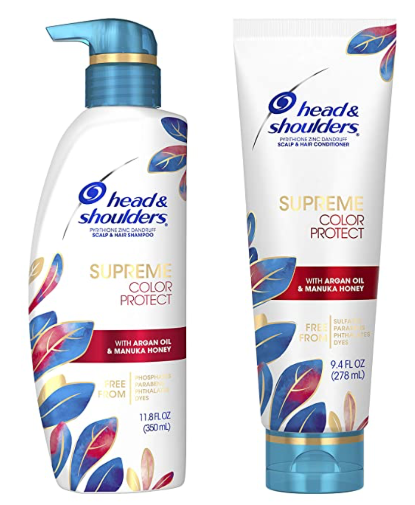 P&G 헤드앤숄더 파라벤/프탈레이트-프리 수프림 컬러 프로텍트 비듬방지 샴푸 350ml + 컨디셔너 278ml *염색모발*