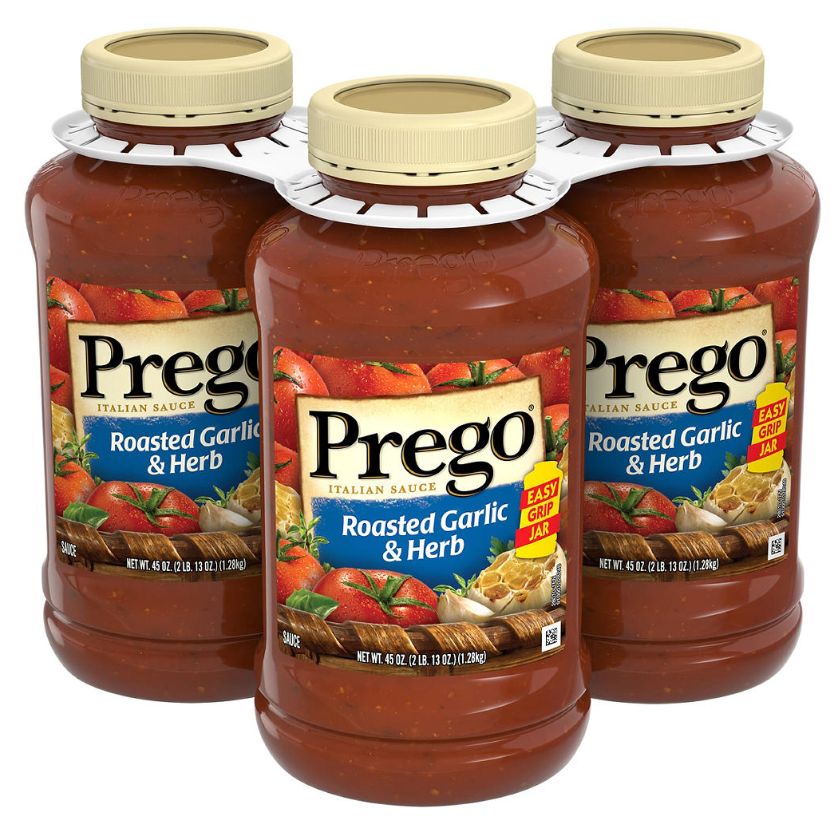 프레고 Prego 방부제/글루텐-프리 로스티드갈릭 & 허브 파스타 소스 1.28kg 3ct (3.8kg)