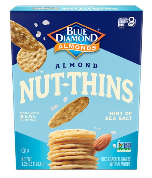 블루다이아몬드 Blue Diamond Non-GMO 슈가/글루텐-프리 너트씬즈 천일염 아몬드 크래커 120g 2팩 (240g)