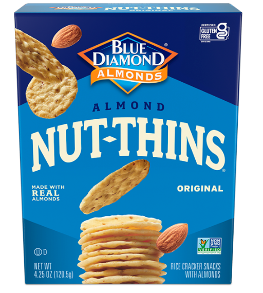 블루다이아몬드 Blue Diamond Non-GMO 슈가/글루텐-프리 너트씬즈 오리지널 아몬드 크래커 120g 2팩 (240g)