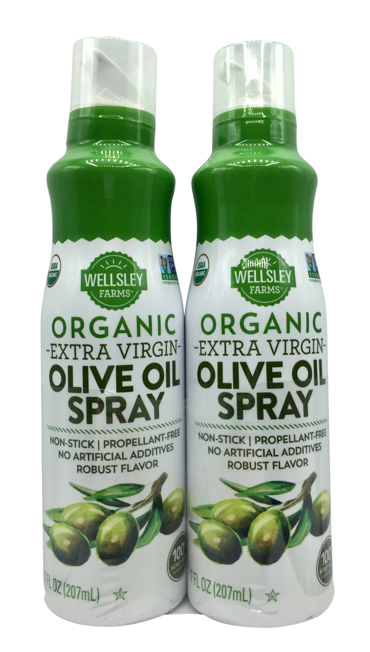 웰슬리팜 유기농/Non-GMO 엑스트라 버진 올리브 오일 스프레이 207ml 2개 (414ml)