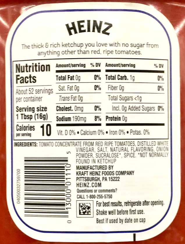 하인즈 Heinz 무설탕 글루텐-프리 케첩 836g